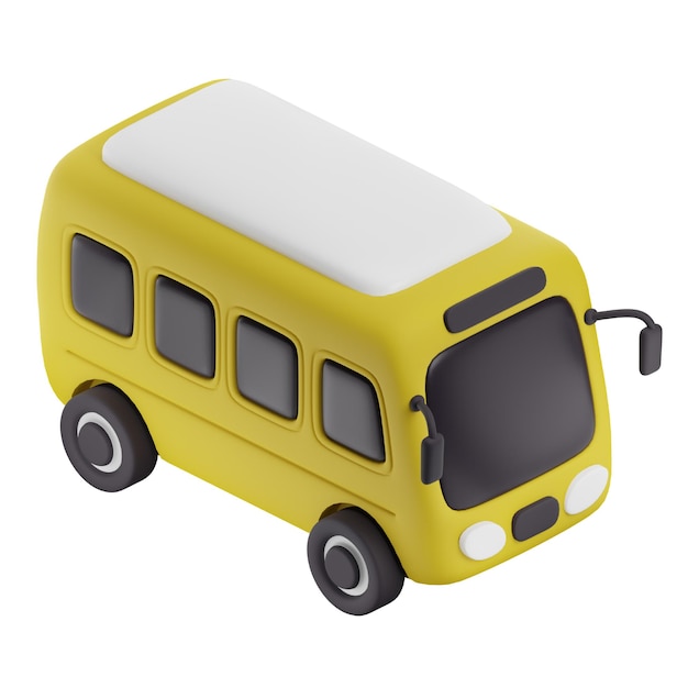 Bus 3D icon for car and vehicle