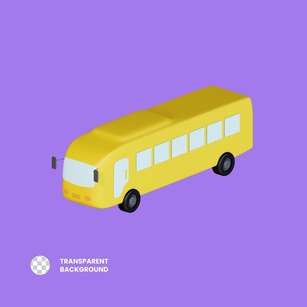 PSD bus 3d rendered icon illustration