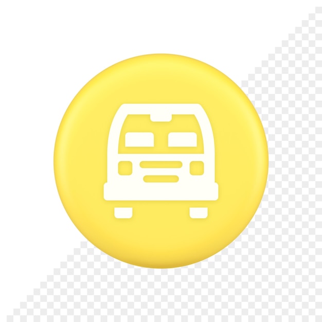 PSD bus auto personenvervoer knop stad overdracht reis 3d-toepassingspictogram