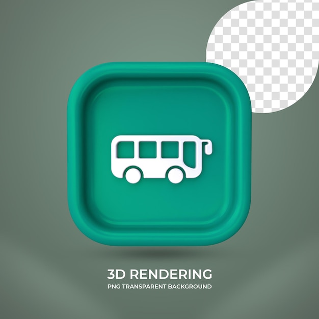 PSD bus icon 3d rendering isolated transparent background