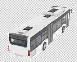 PSD autobus isolato su sfondo trasparente 3d rendering illustrazione