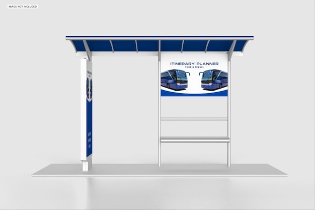 PSD mockup pubblicitario della stazione degli autobus