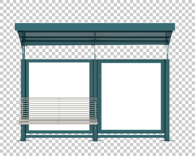 Bus station on transparent background 3d rendering illustration