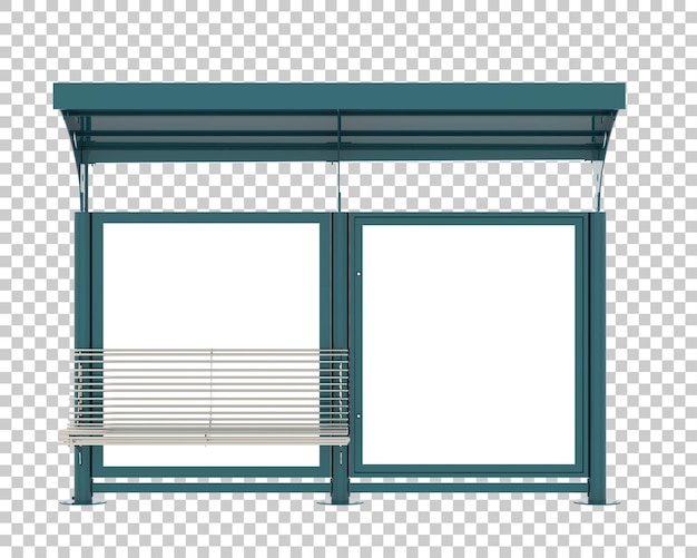 PSD 투명 한 배경 3d 렌더링 그림에 버스 정류장