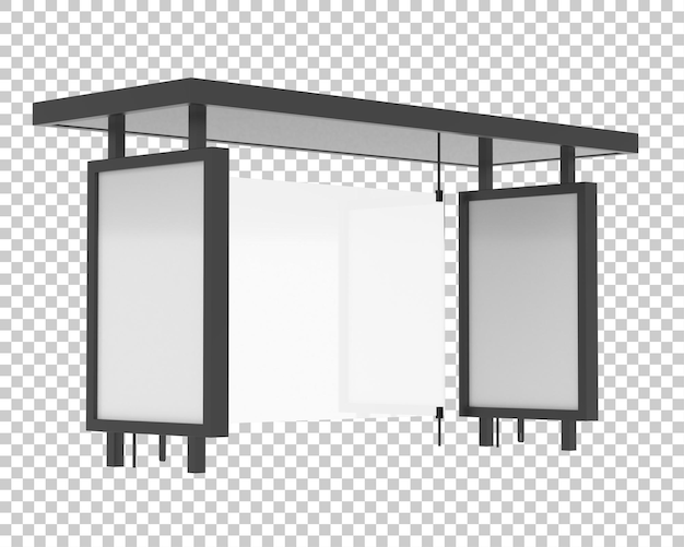 透明な背景の3dレンダリングイラストのバス停