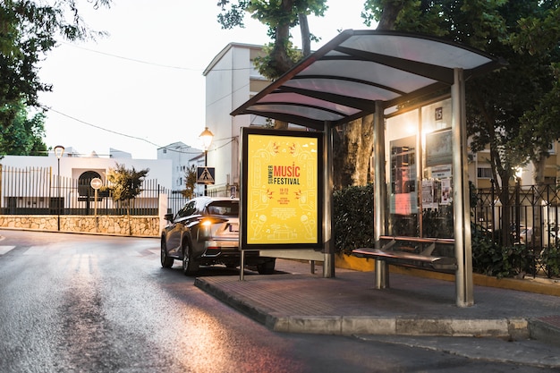 PSD bus stop billboard mockup