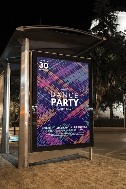 PSD bus stop billboard mockup