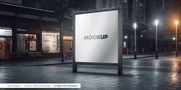 Bus Stop Digital Advertisement PSD Mockup