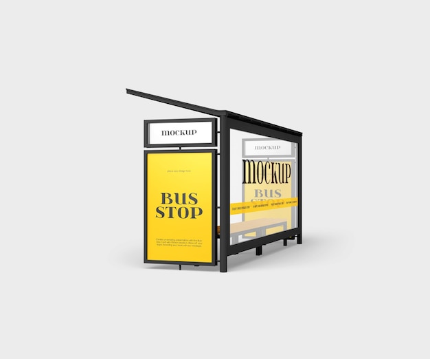 PSD bus stop mockup psd template