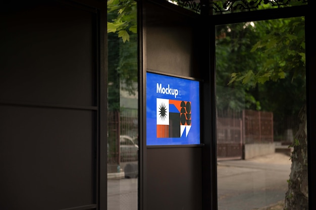 Bus stop outdoors mockup