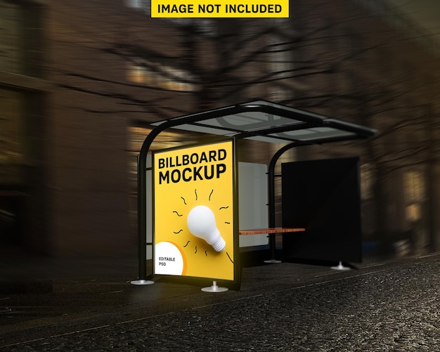 PSD bus stop signboard mockup