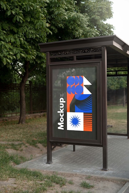 Bus stop symbol mockup