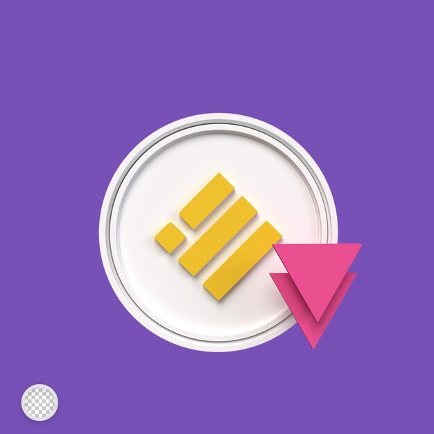 BUSD cryptocurrency going down 3d render illustration