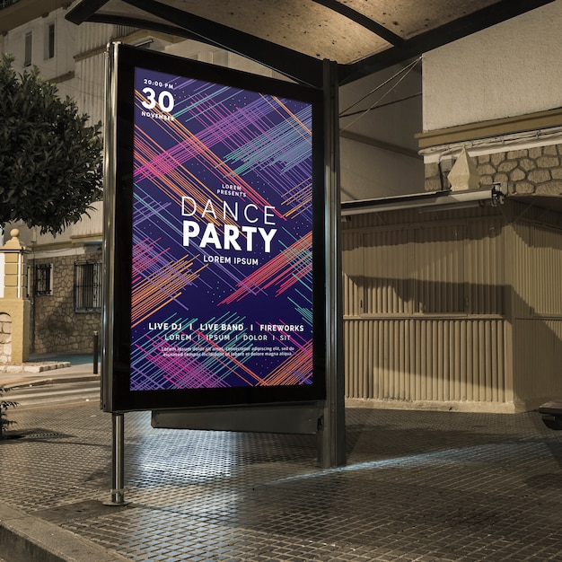 PSD bushalte billboard mockup