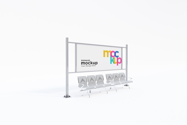 Bushalte Bus Shelter Mockup met witte achtergrond