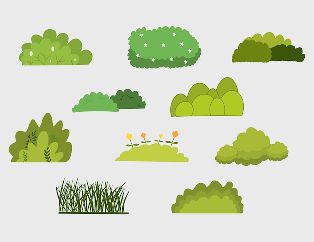 Bushes Collection Element PSD Template Editable Colors