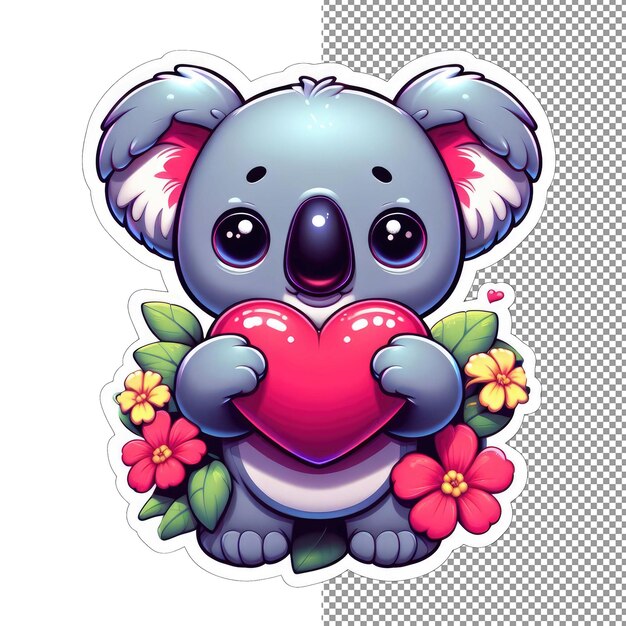 Bushland beloved koala with a heart sticker