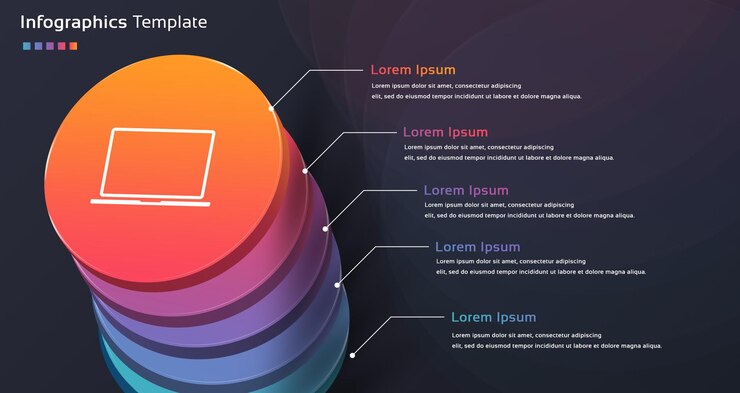 PSD business 3d infographic steps
