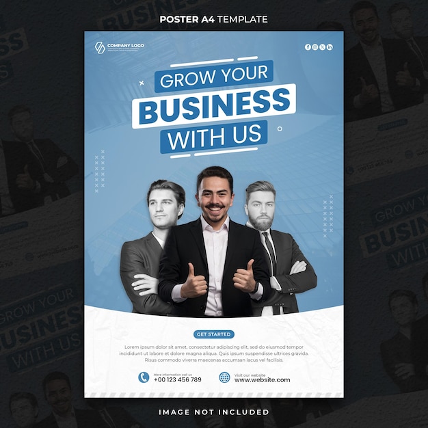 PSD business agency poster a4 or banner template