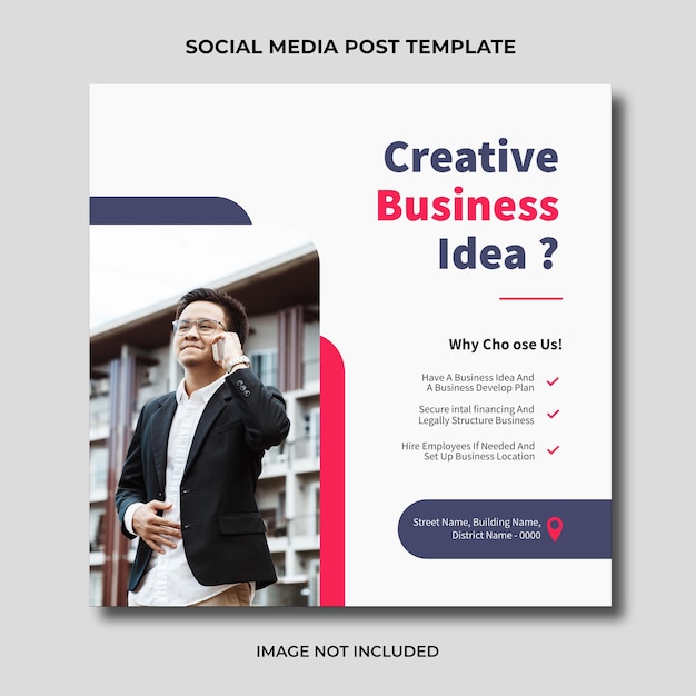 Business agency social media instagram post editable template