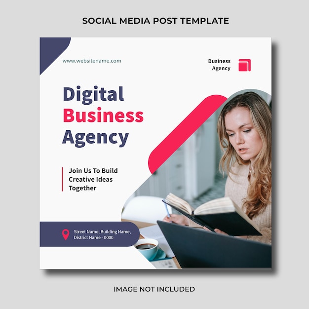 Business agency social media instagram post editable template