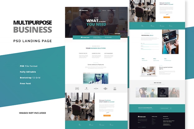 PSD business agency and startup company landing page