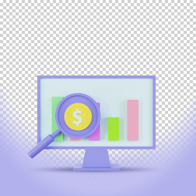 Business analysis 3d rendering ui icon