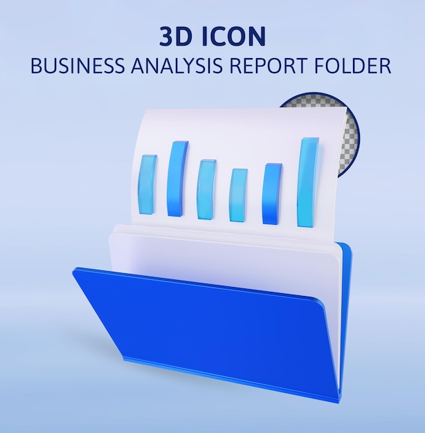 business analysis report folder 3d rendering illustration