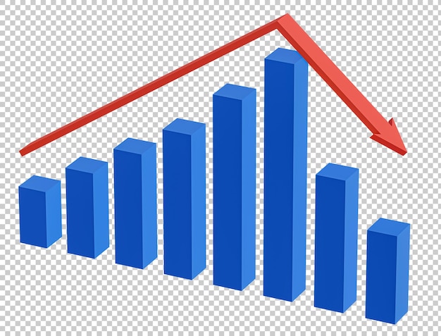 Business and bankruptcy concept Bankrupt graph with recession