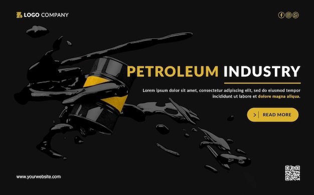 PSD Шаблон бизнес-баннера для нефтяной промышленности