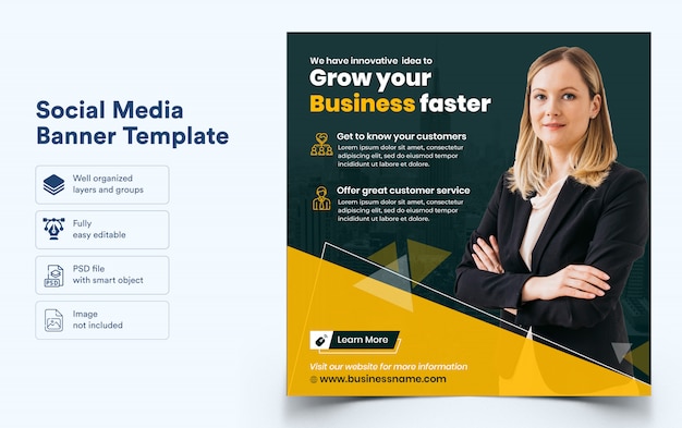 ソーシャルメディアのビジネスバナーテンプレート