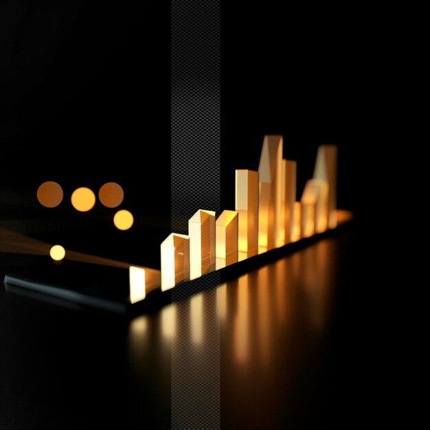 Business bar graph light effect