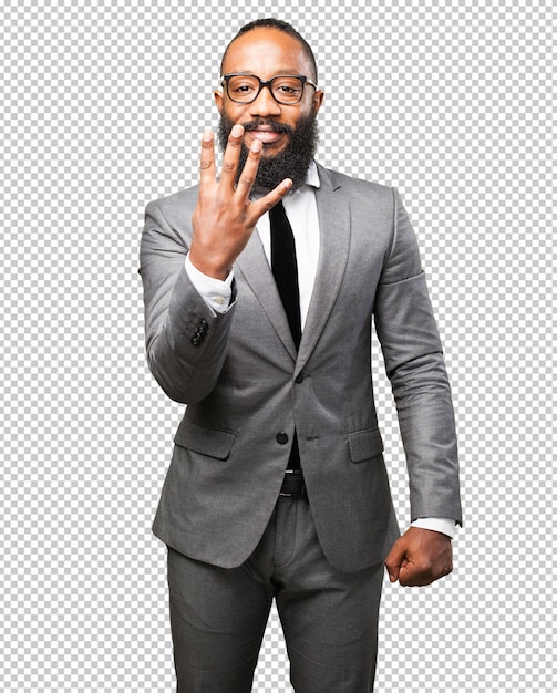 PSD business black man number four sign