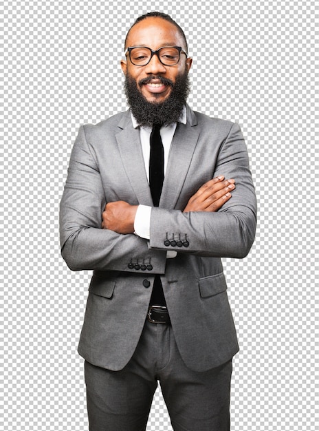PSD business black man smiling