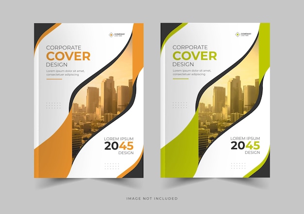 PSD ビジネスブックカバーパンフレットカバーデザインまたは年次報告書と会社概要カバーとブックル