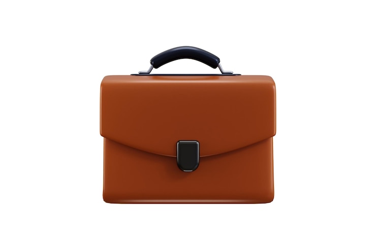 PSD business briefcase icon 3d render concept of office management finance suitcase business bag icon