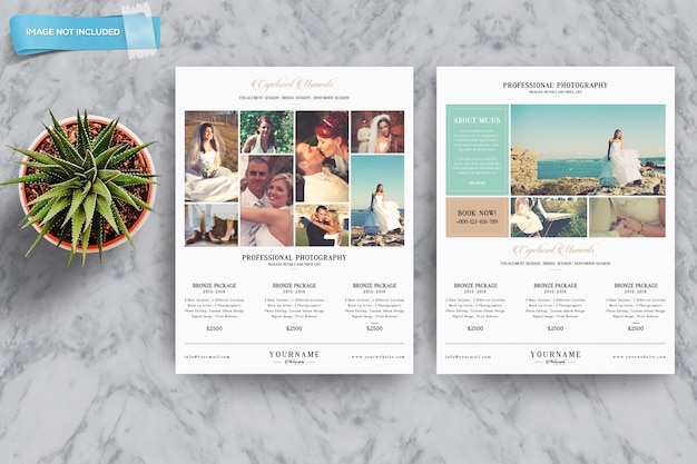 Business brochure mockup of two