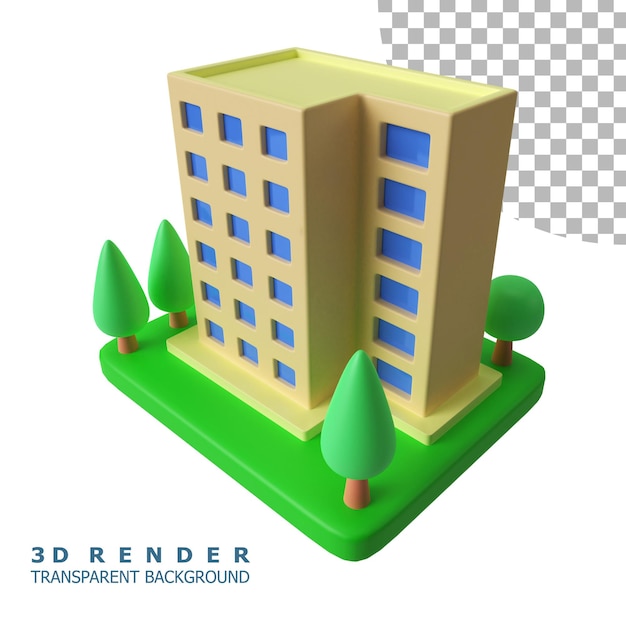 PSD Икона бизнес-здания 3d