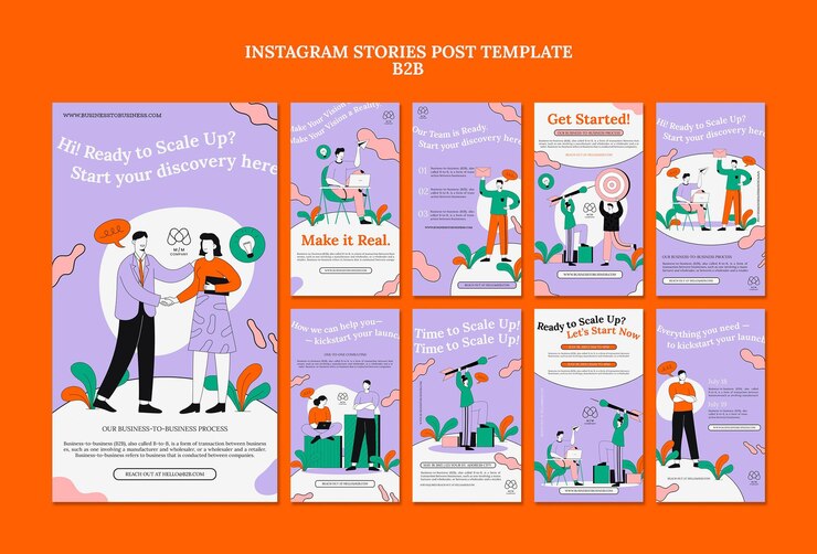 PSD business to business social media stories