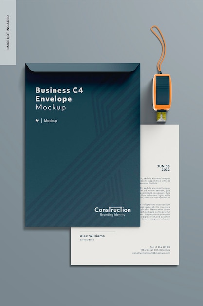 Business c4 envelope mockup