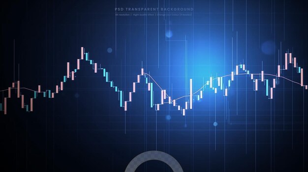 PSD grafico a candela aziendale del trading di investimenti in borsa