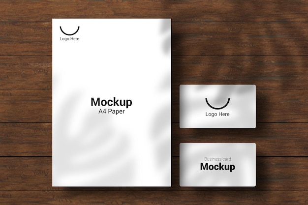 Business card and a4 letterhead mockup