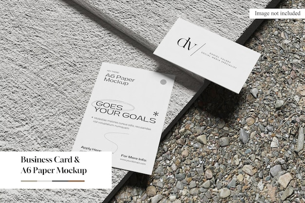 Biglietto da visita e mockup di carta a6