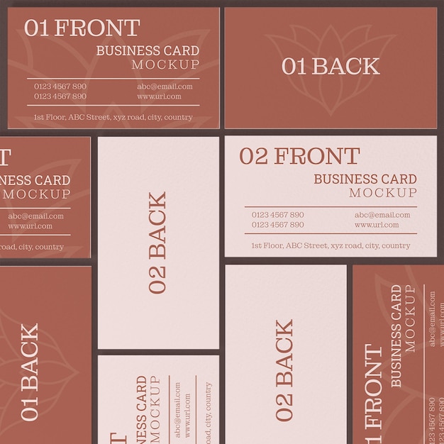 Business Card Array Design Mockup