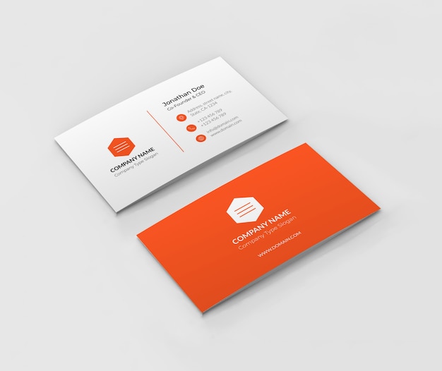 Business card bend style mockup