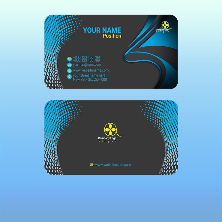 PSD business card blue design