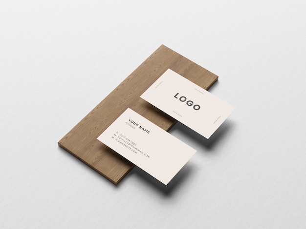 Business card on board mockup