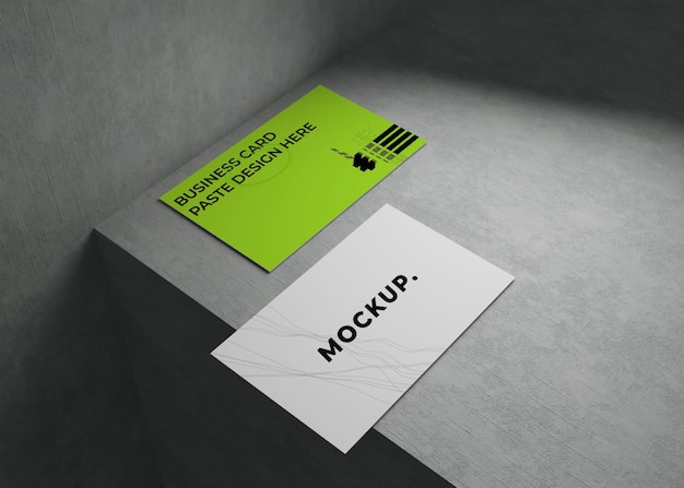 business card on the concrete