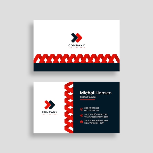 PSD business card design professional creative red and black