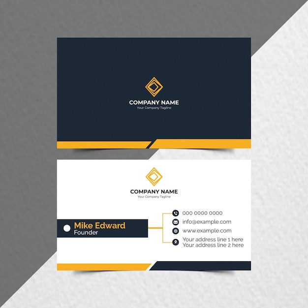 PSD business card design template in flat minimal style